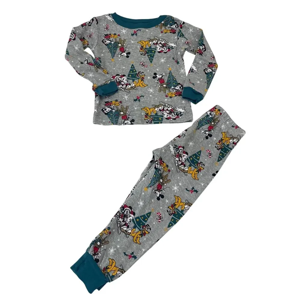 Disney Mickey Mouse Christmas Holiday Toddler Pajama Set ~ 3T